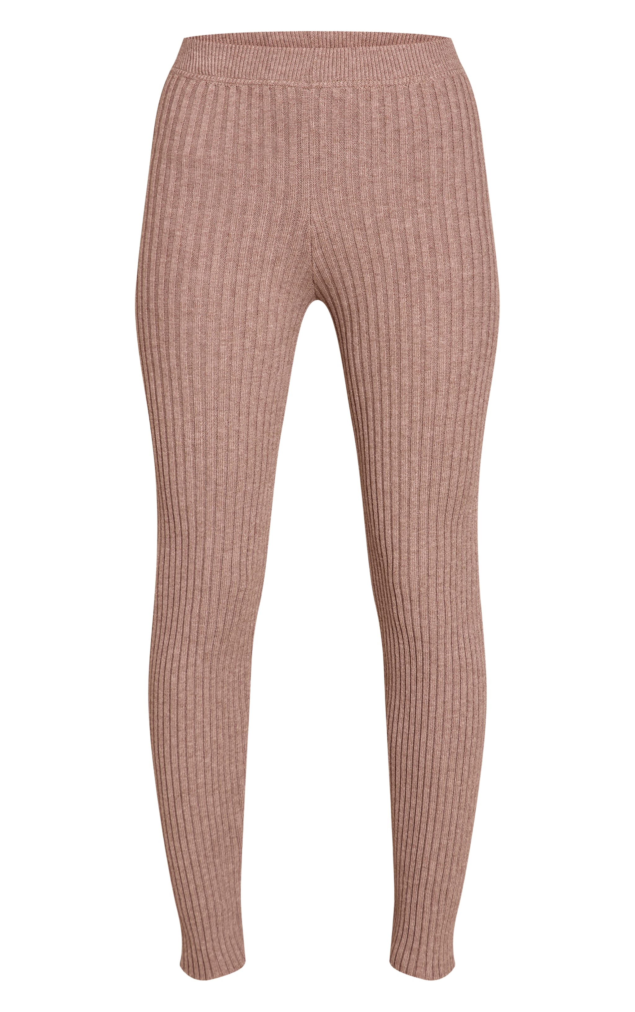 Taupe Ribbed Knitted Legging image 5