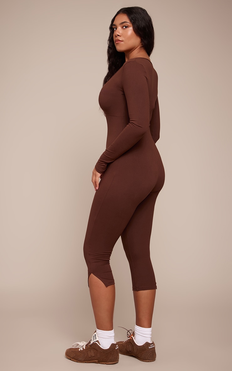 Shape Chocolate Sculpt Long sleeve wrap V neck Capri Jumpsuit image 2