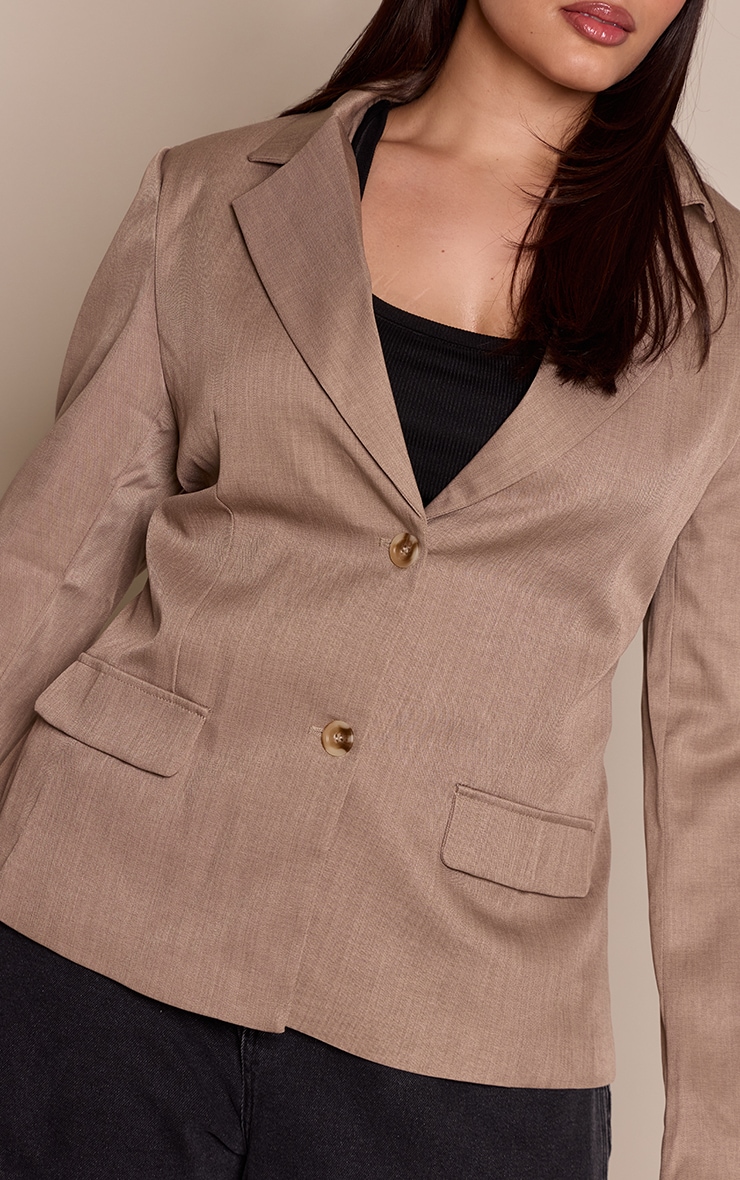 Plus Fitted Stone Blazer image 4