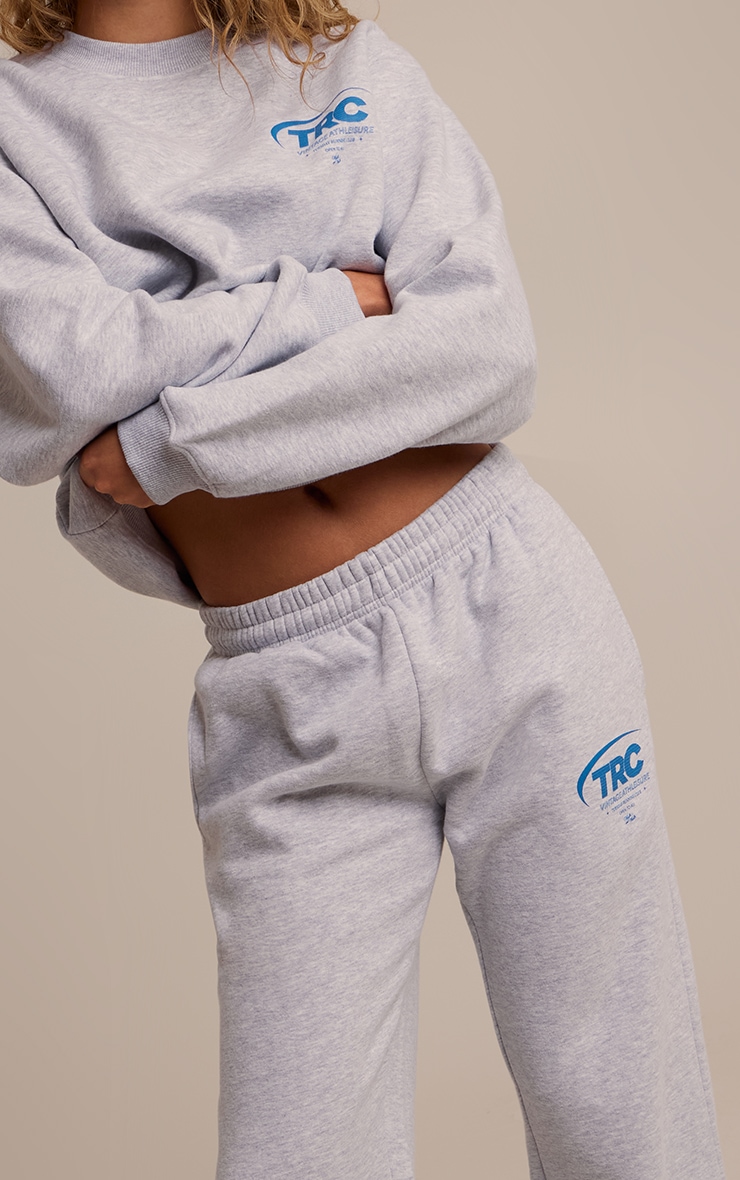Ash Grey Run Club Cotton Fleece Cuffed Sweatpants image 4