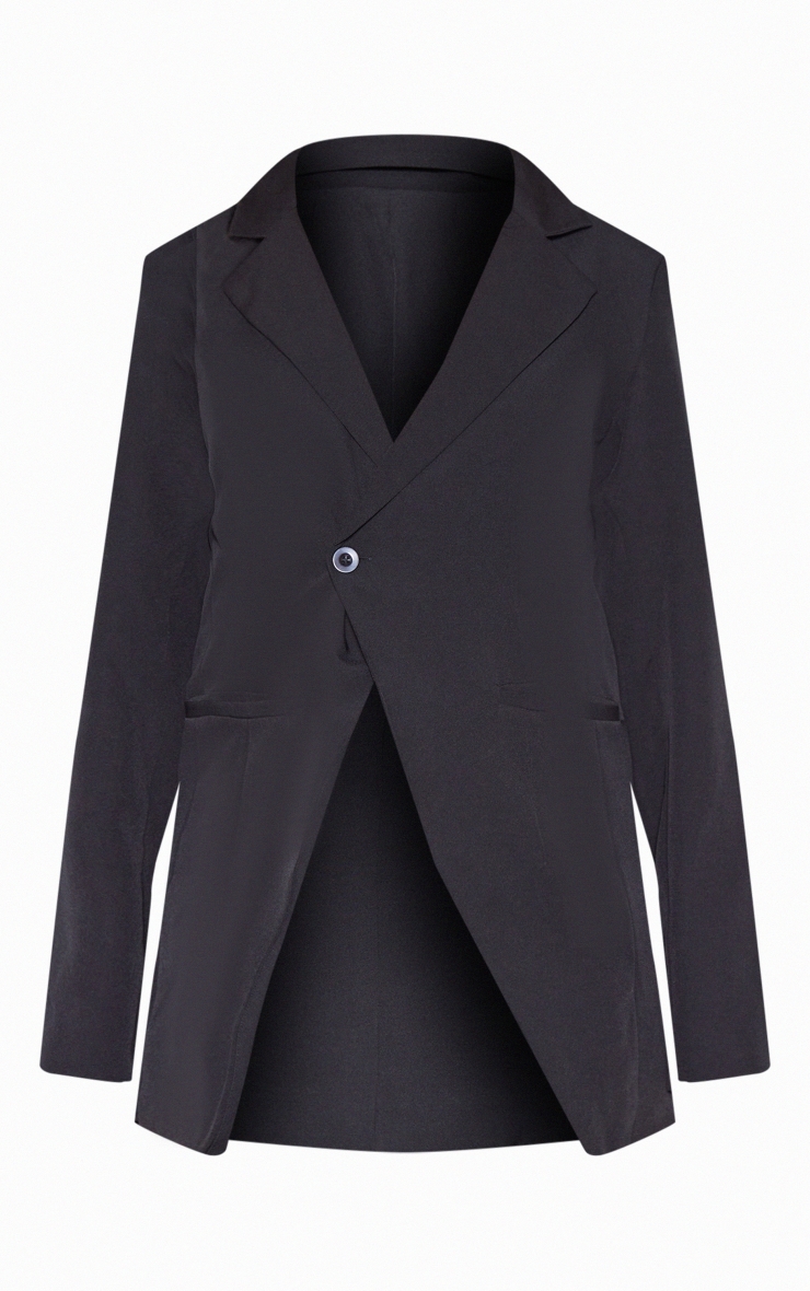 Robe blazer noire à épaulettes et jupon image 5