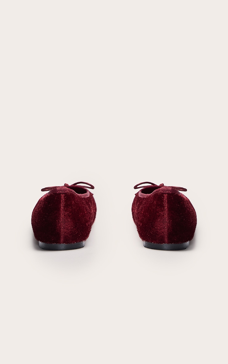 Burgundy Pony Hair Ballet Pump image 4