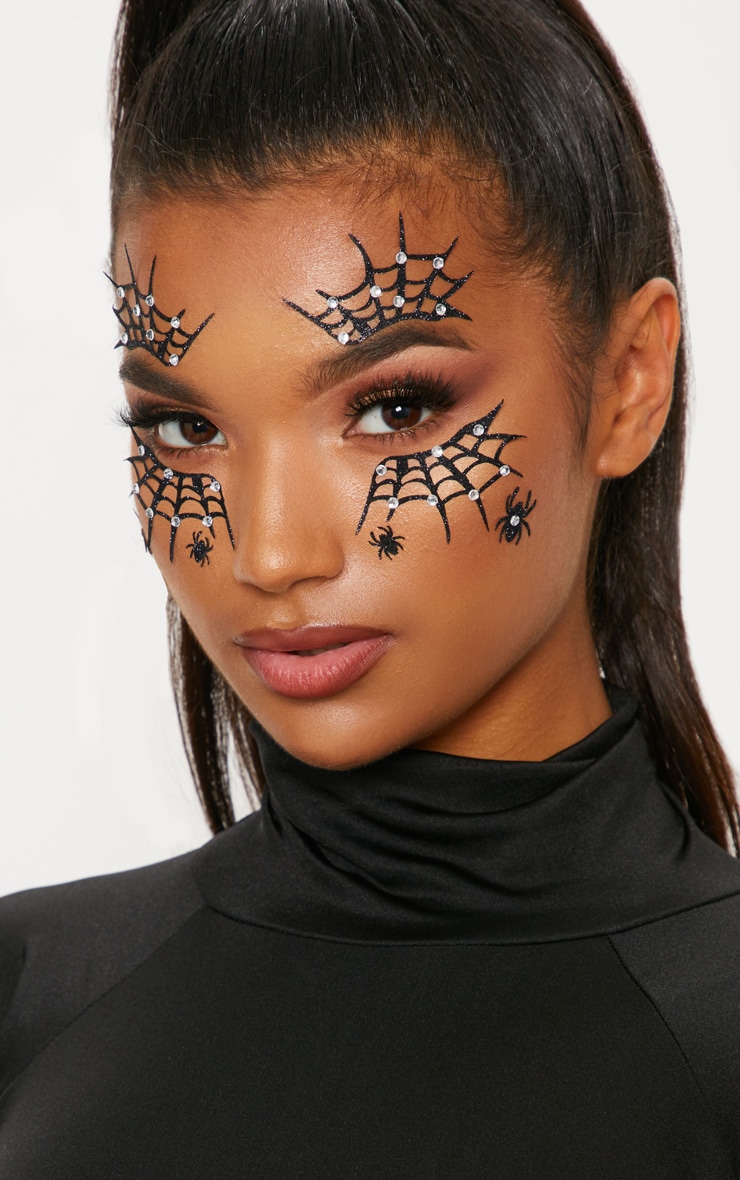 PRETTYLITTLETHING Diamante Cobweb Halloween Stickers