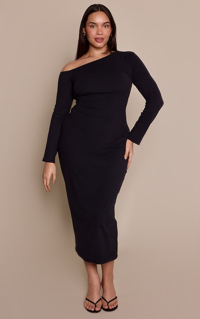 Plus Black Soft Touch Off shoulder Maxi dress