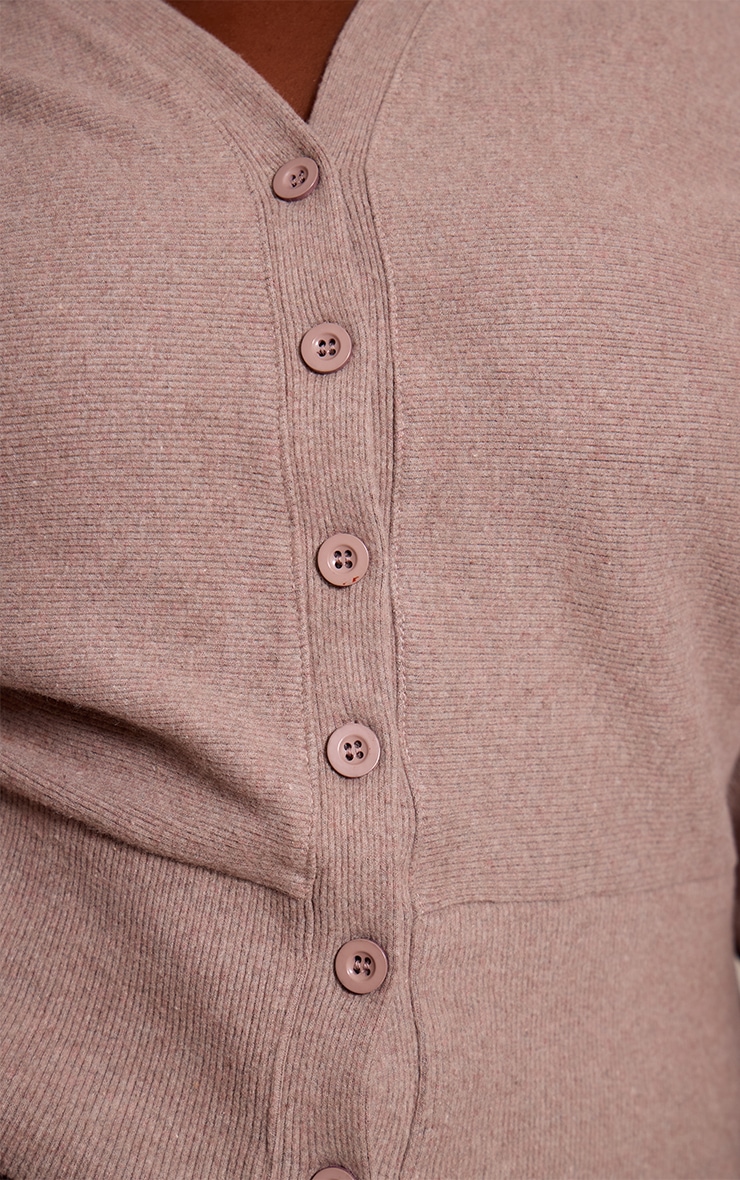 Plus Mushroom Soft Ribbed Button Up Cardigan image 4