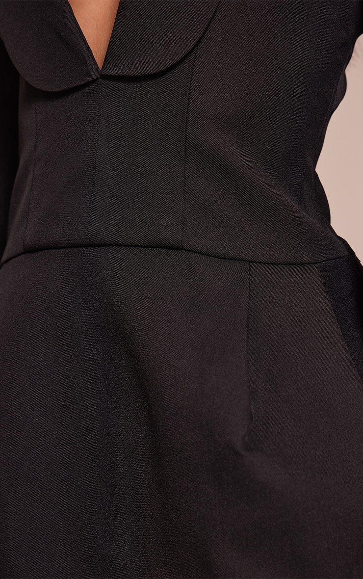 Petite Black Cinched V-Neck Blazer Dress image 4