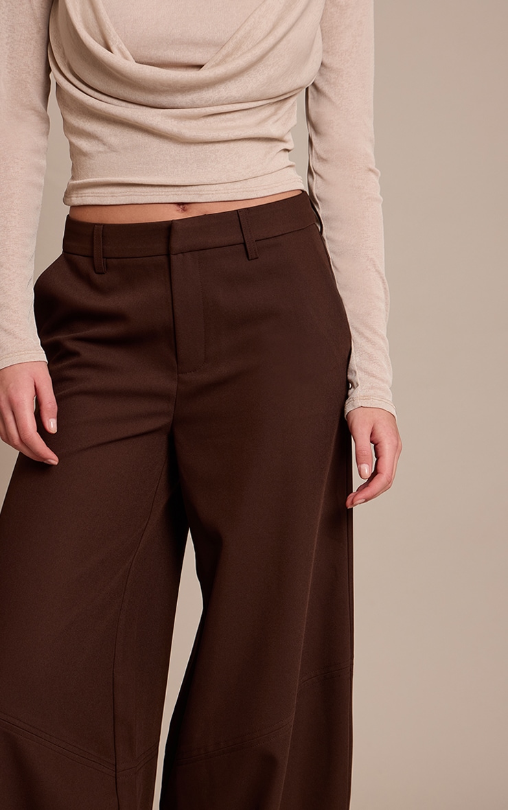 Chocolate Seam Detail Woven Balloon Pants image 4