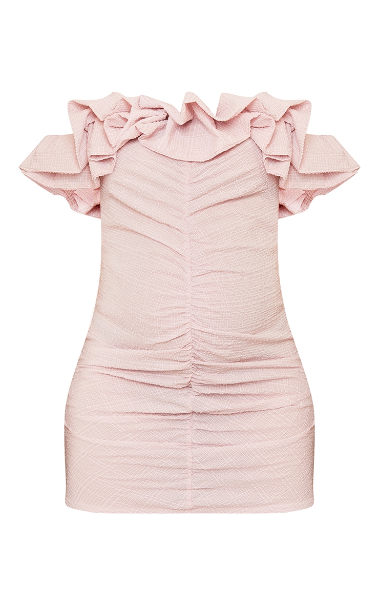 Maternity Pink Ruffle Detail Bodycon Dress image 5