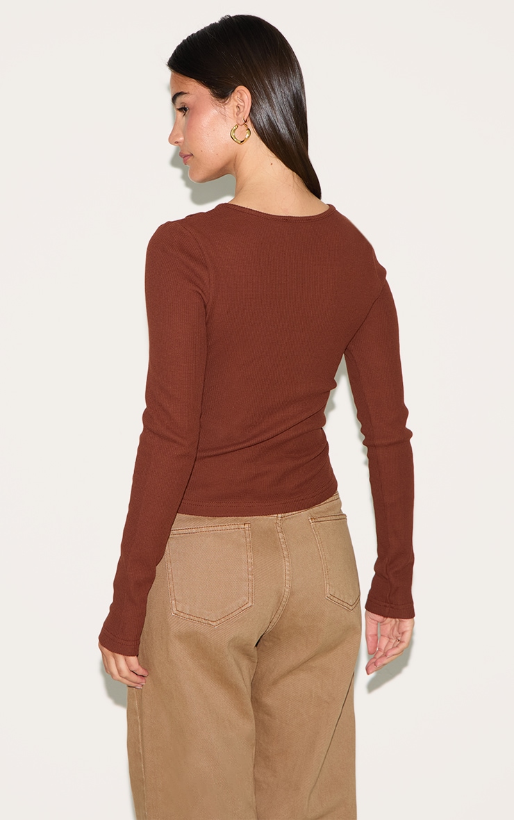 Black Waffle Asymmetric Button Up Long Sleeve Top image 2