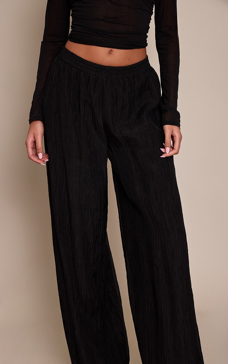 Tall Black Textured Balloon Trousers  image 4