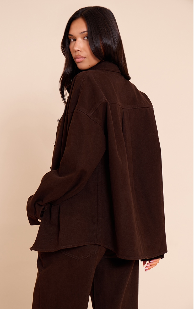 Dark Chocolate Oversized Classic Denim Shirt image 2