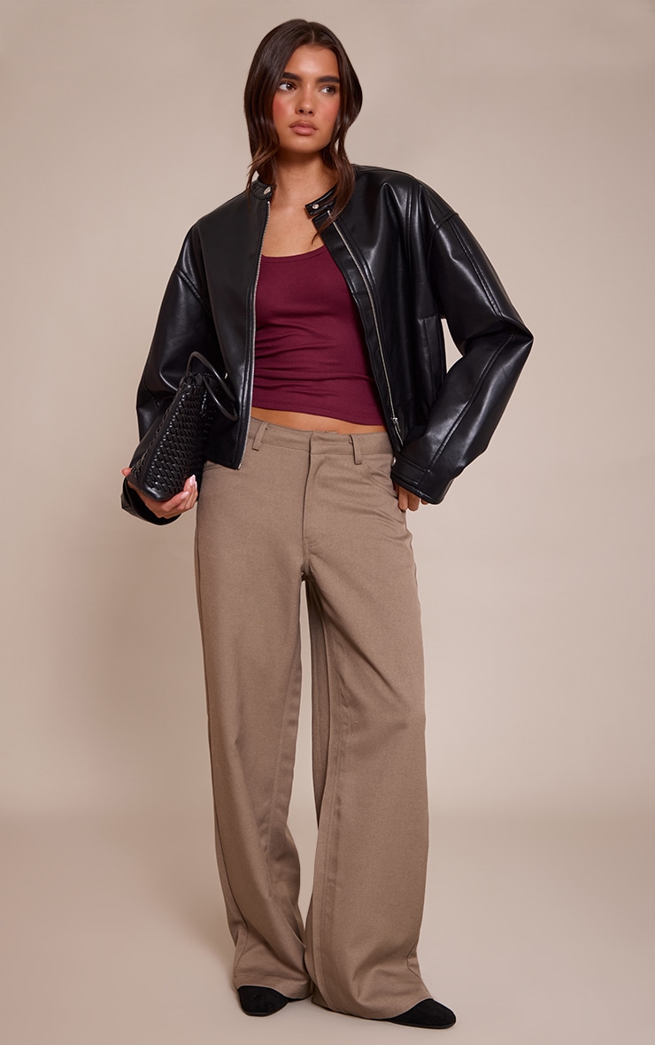 Wine Soft Rib Scoop Neck Vest Top image 3