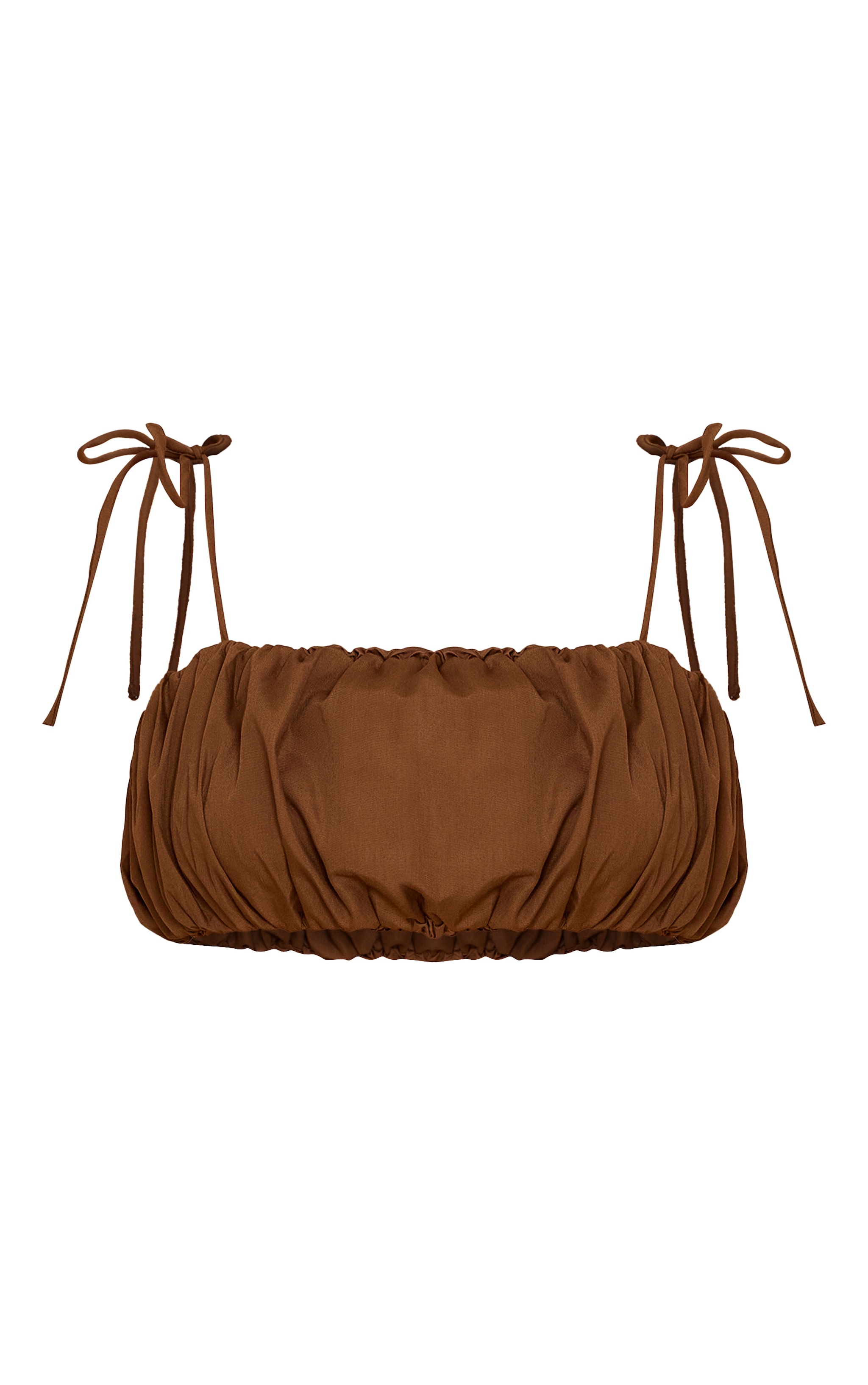 Chestnut Cotton Poplin Tie Strap Bralette image 5