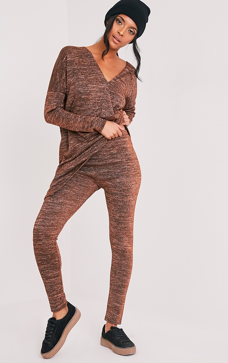 Sophie Bronze Metallic Leggings PrettyLittleThing