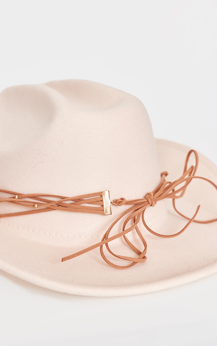 Cream Beaded Trim Cowboy Hat image 3
