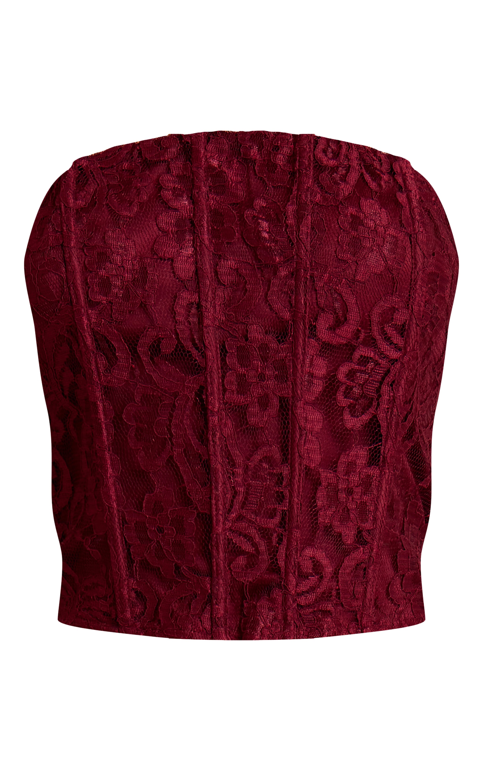 Wine Lace Boned Bandeau Corset Top image 5