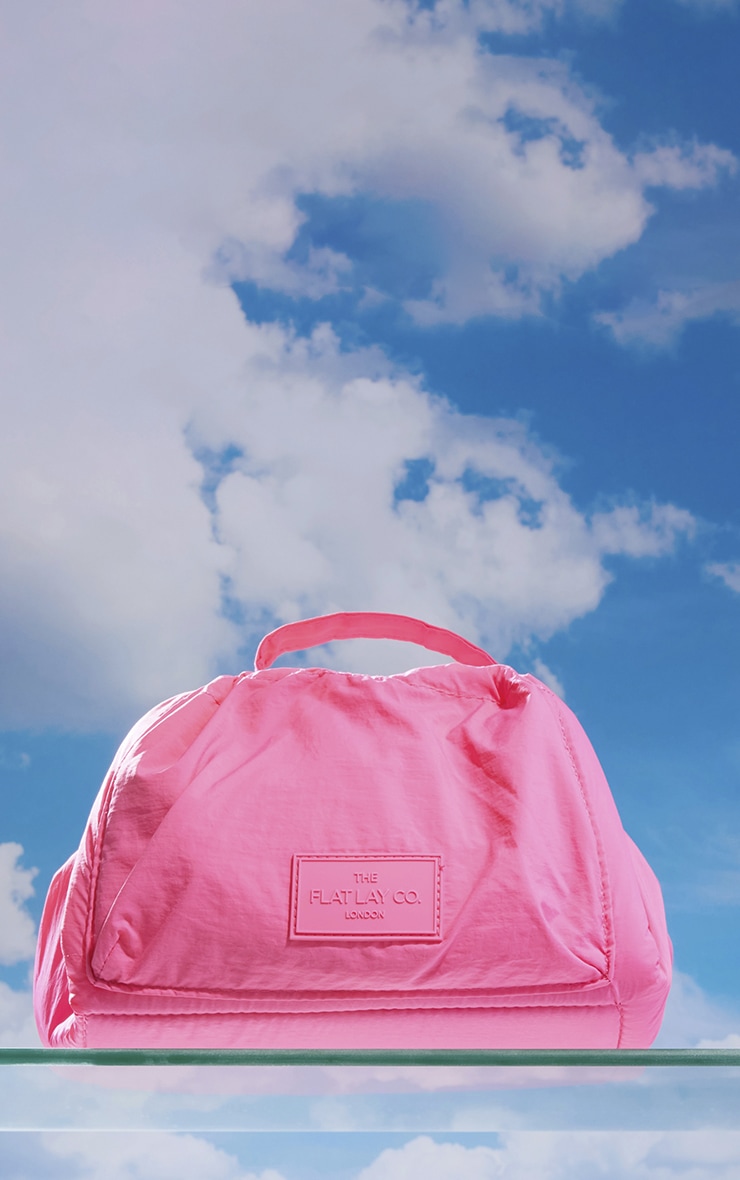 The Flat Lay Co. Drawstring Makeup Bag In Pink Parachute image 1