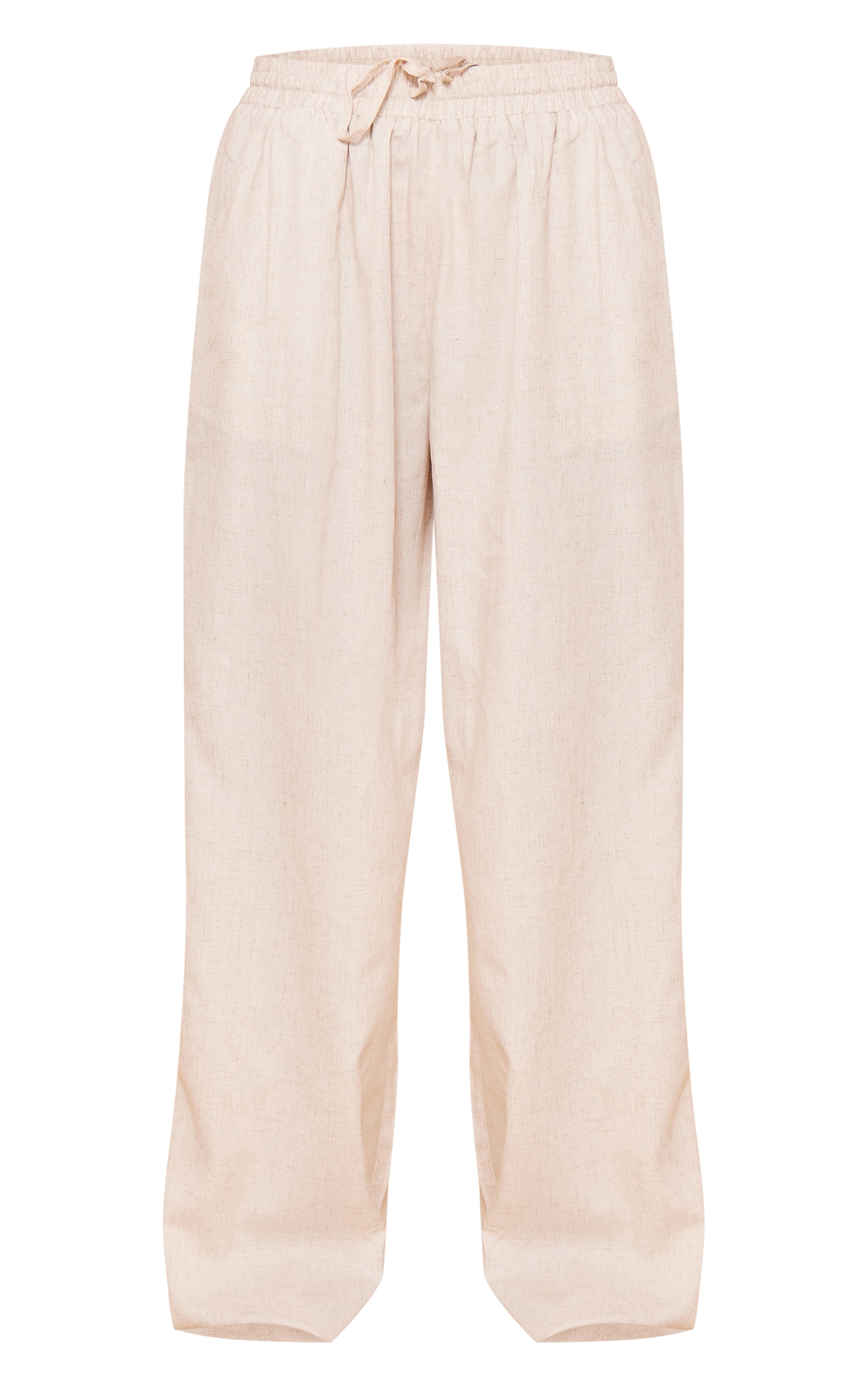 Stone Marl Linen Look Drawstring Wide Leg Pants image 5