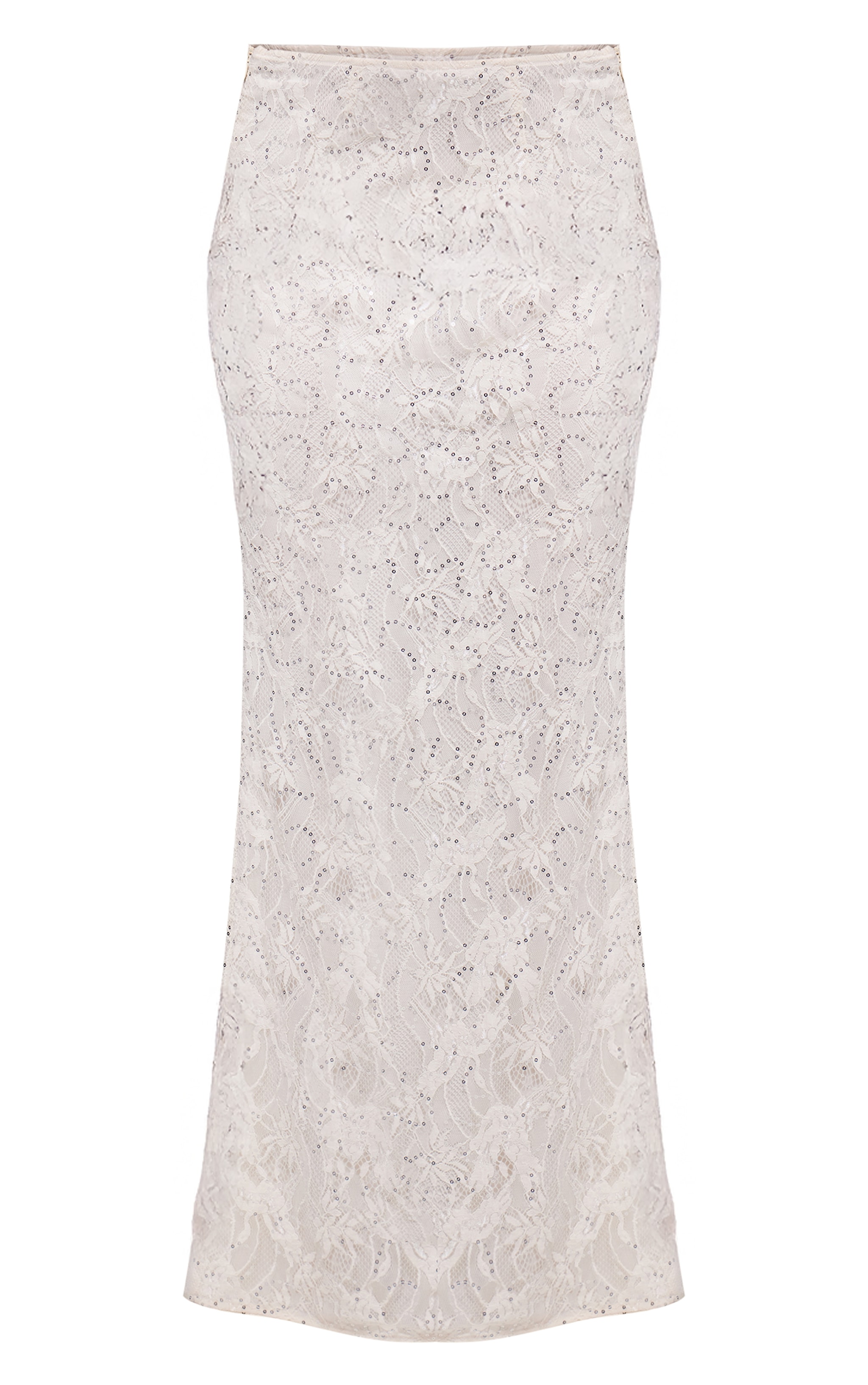 Cream Lace Sequin Maxi Skirt  image 5