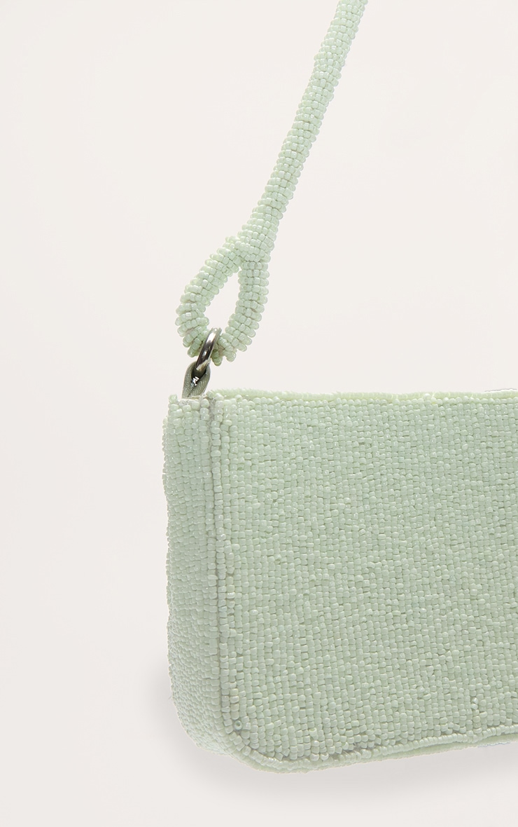 Lime Micro Beaded Shoulder Bag image 5