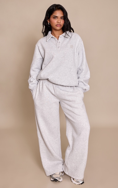 Petite Ash Grey Prettylittlething Straight Leg Sweatpants