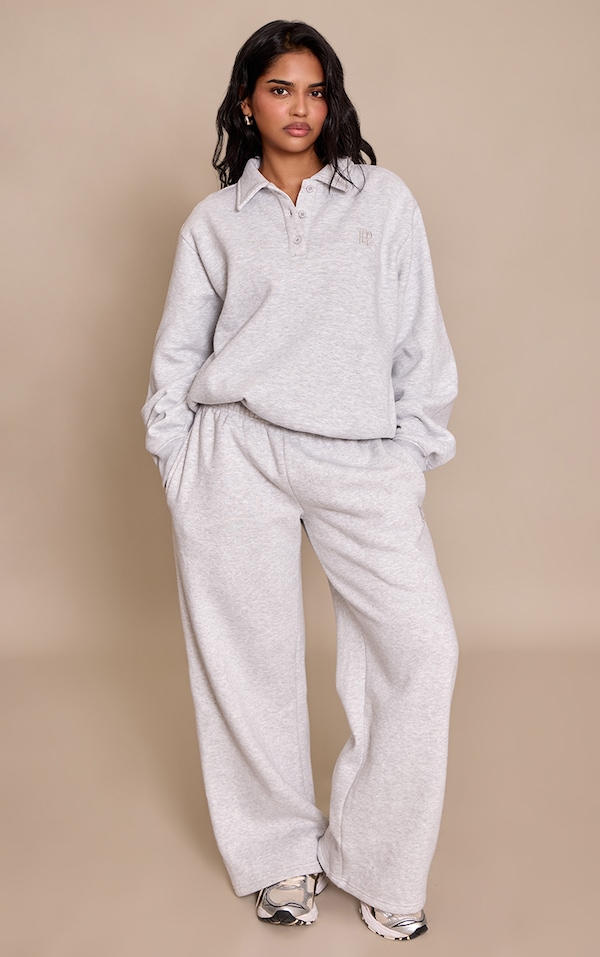 Petite Ash Grey Prettylittlething Straight Leg Sweatpants