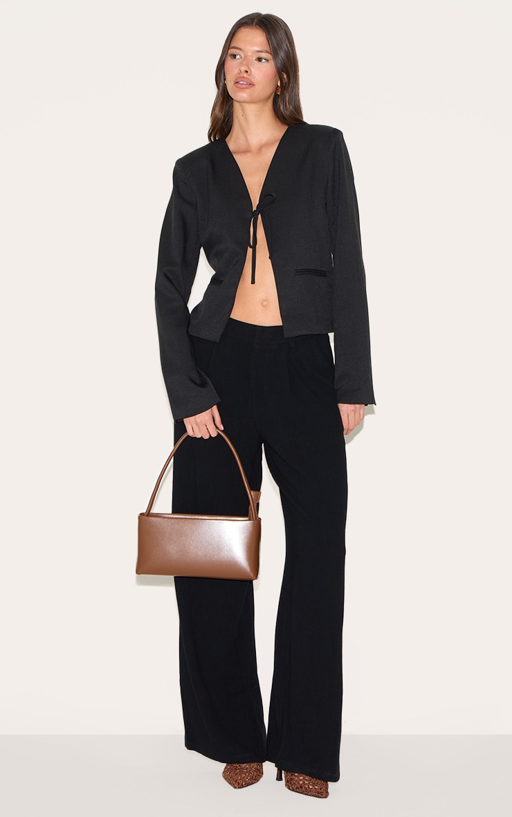 Black Tie Up Boxy Blazer image 3