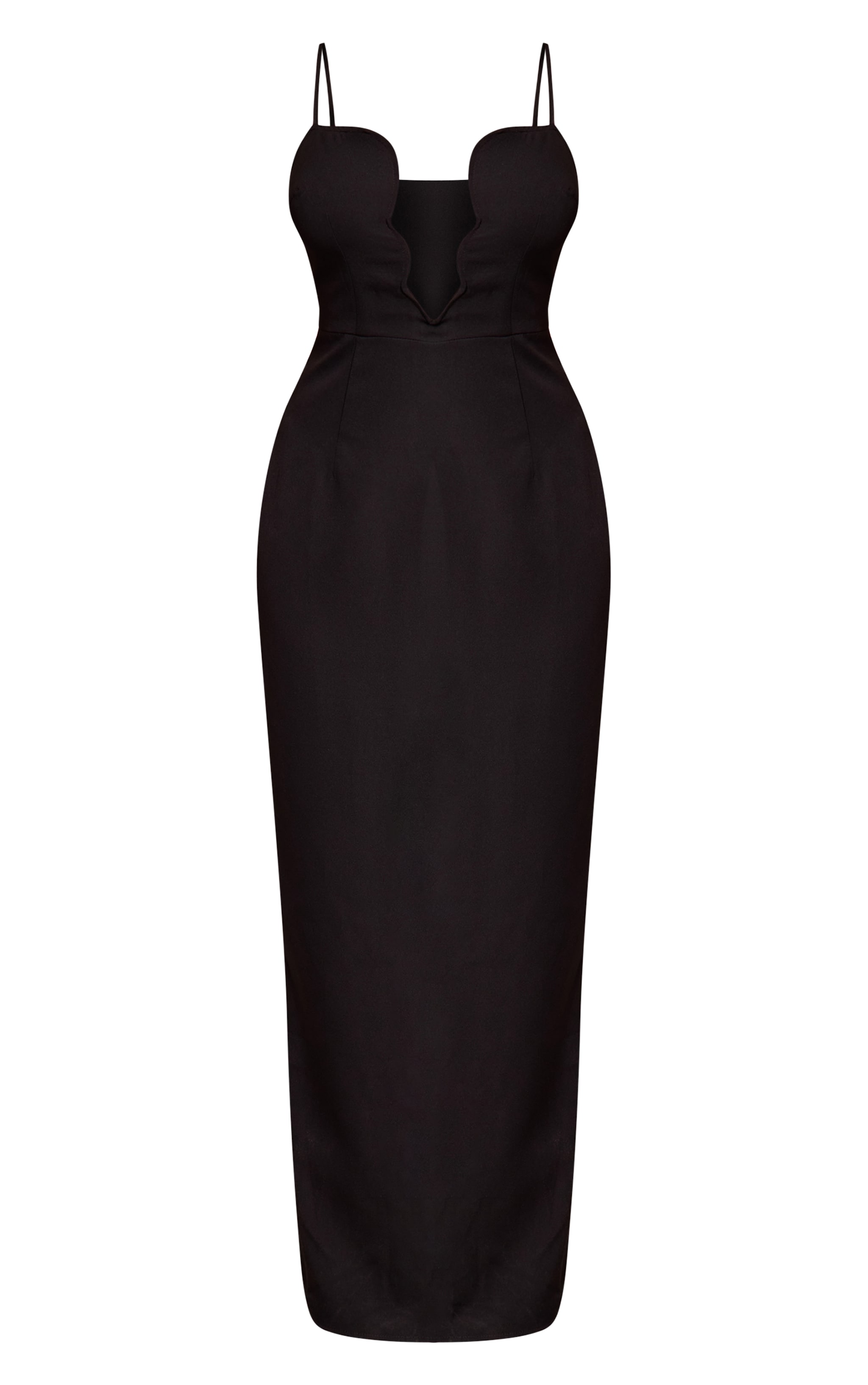 Shape Black Plunge Wave Trim Maxi Dress image 5