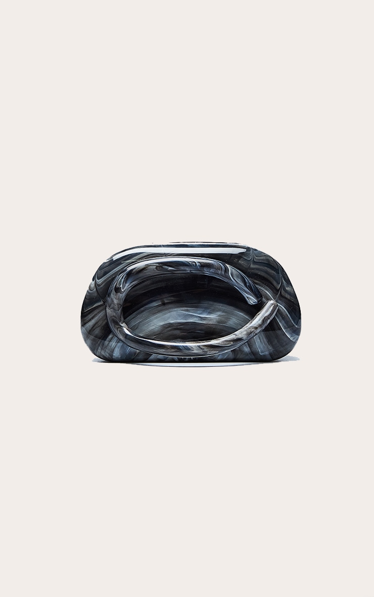 Black Marble Hard Resin Clutch Bag image 2