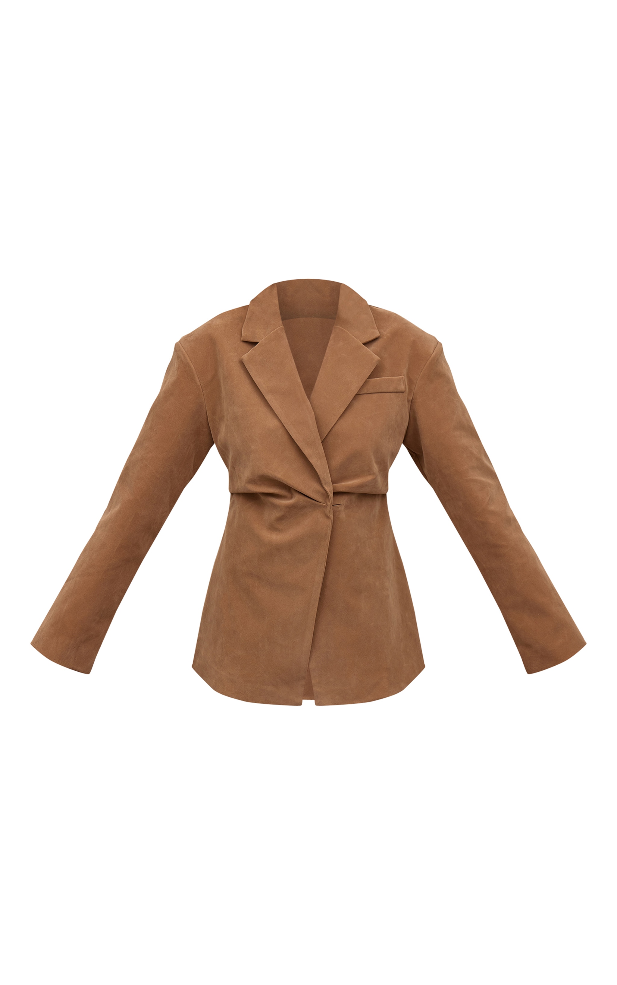 Blazer en suédine taupe à taille cintrée image 5
