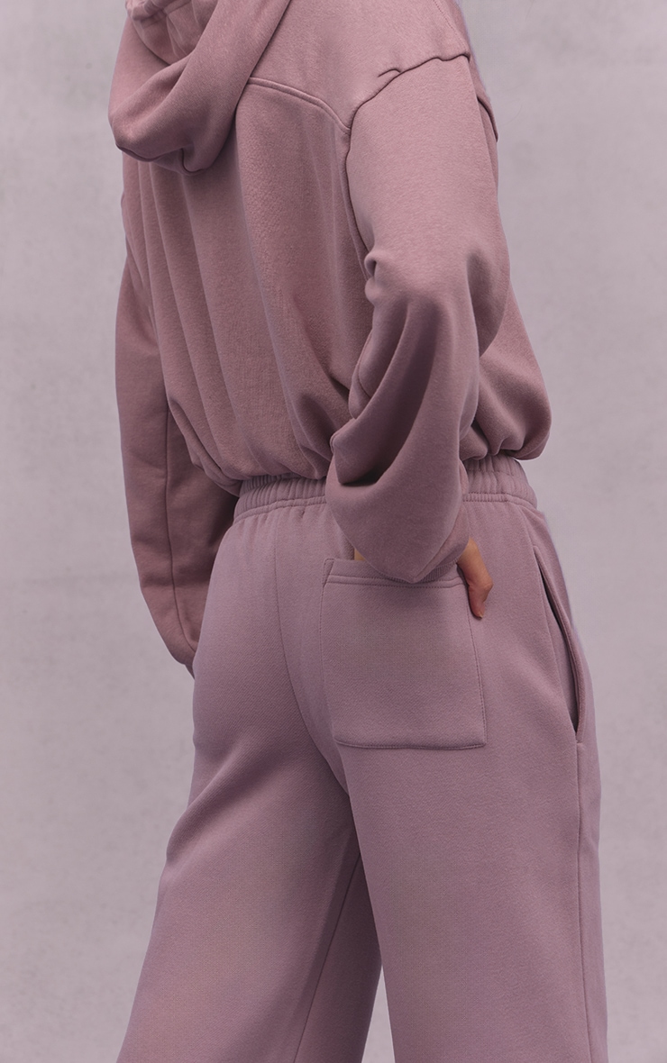 Mauve Cotton Fleece Straight Leg Sweatpants image 4