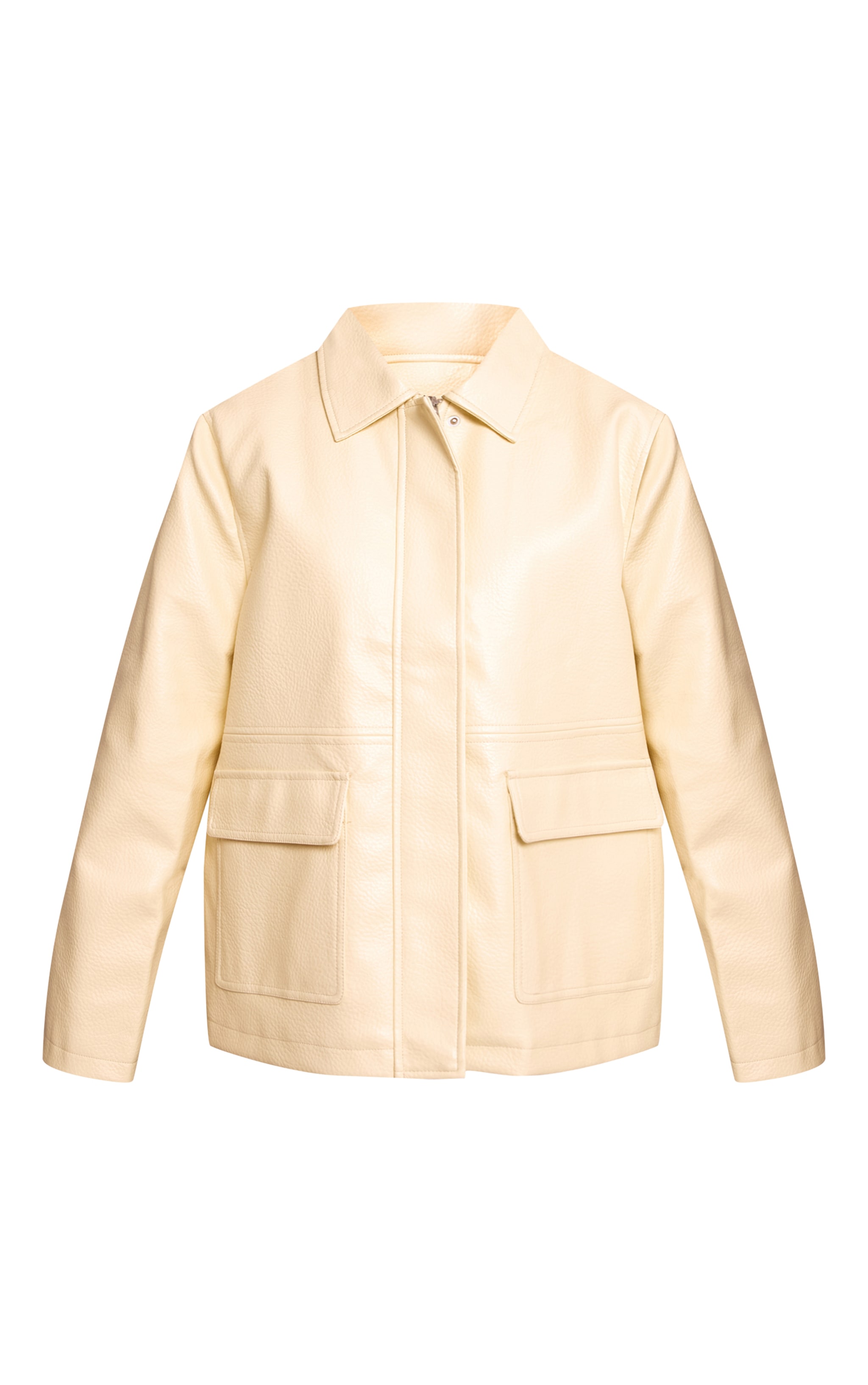 Buttercream Faux Leather Oversized Jacket image 5