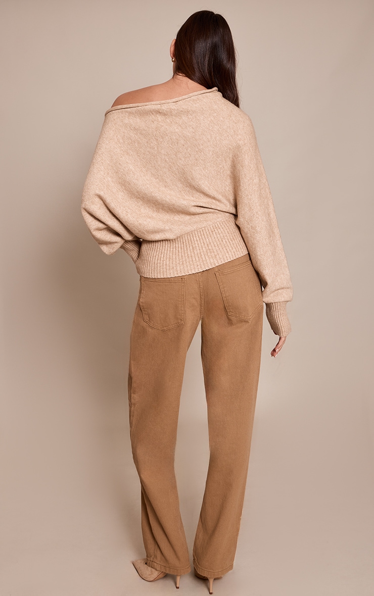 PRETTYLITTLETHING Olive Mid Rise Boyfriend Jeans image 3