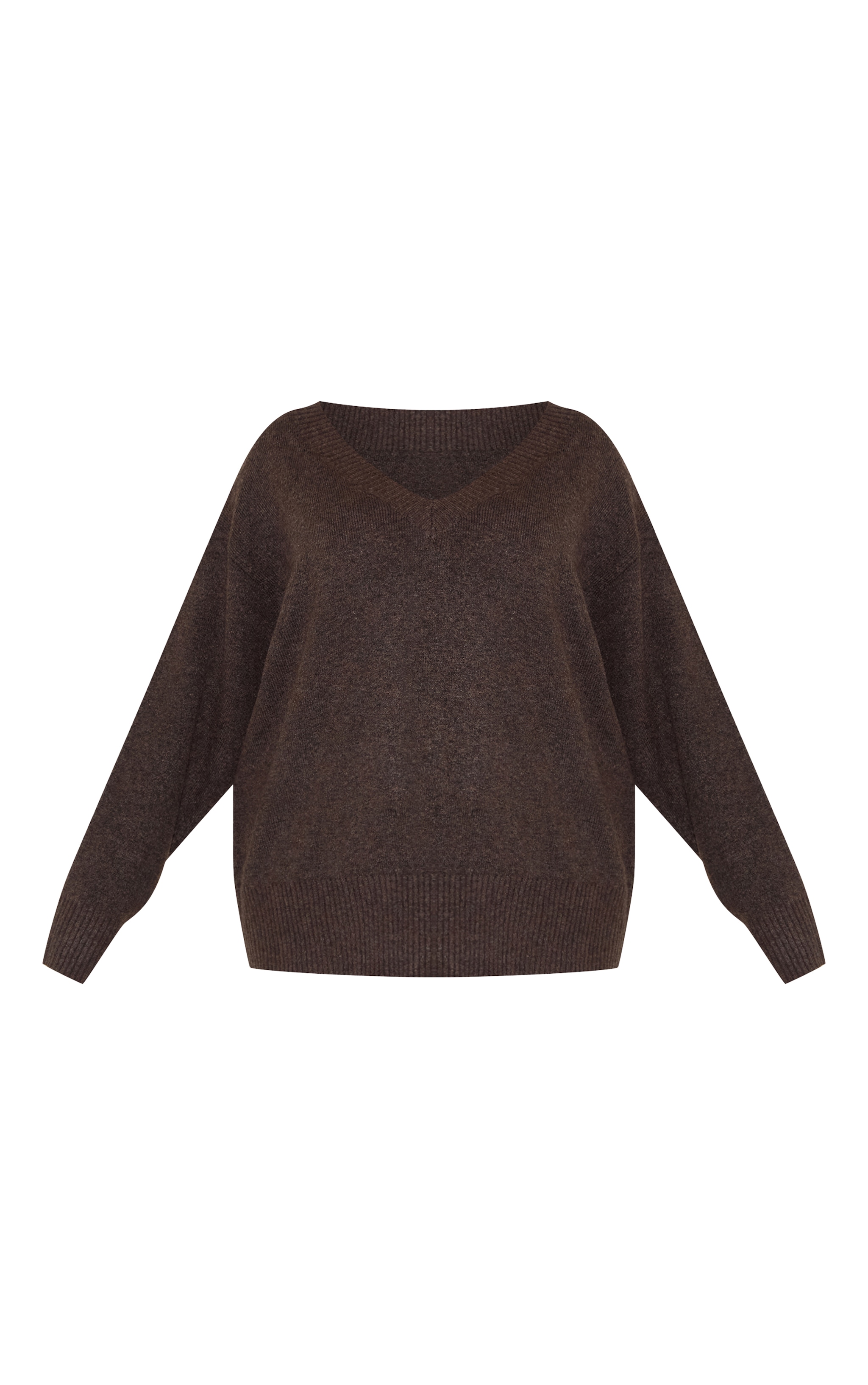 Plus Chocolate Knit V-neck Jumper image 5