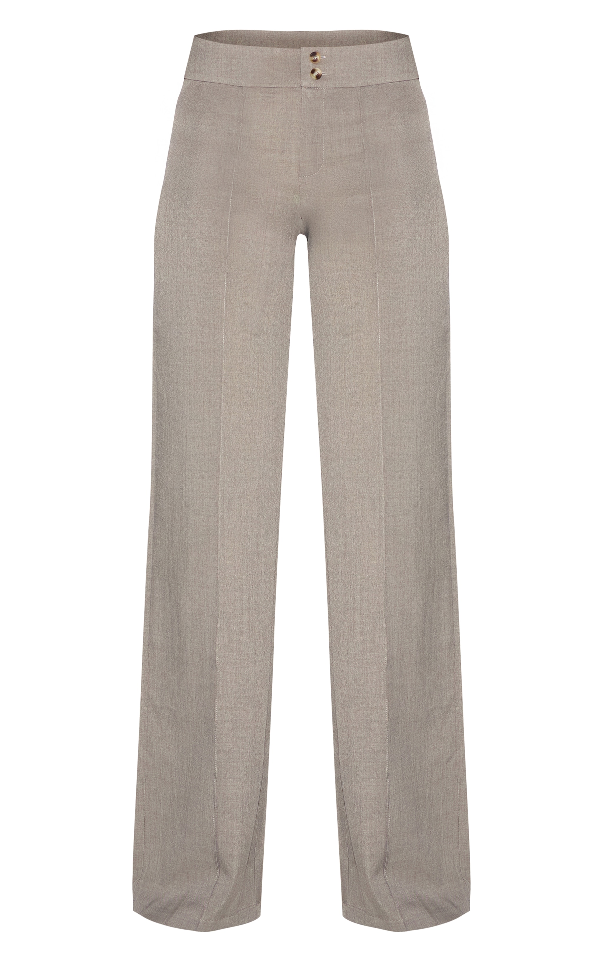 Tall Mocha Premium Tailored Woven Seam Detail Wide Leg Pants image 5