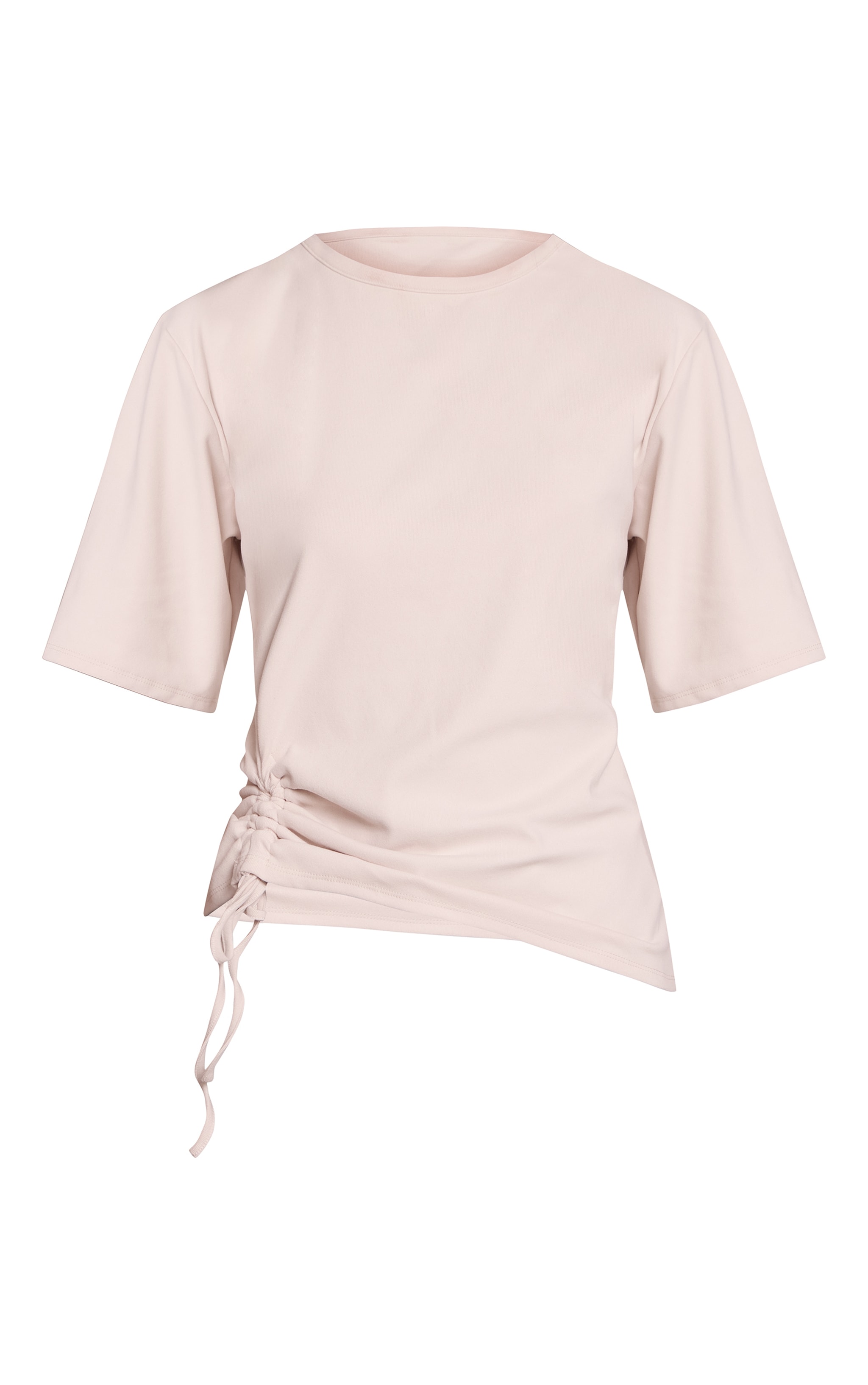 T-shirt oversize très doux crème froncé image 5