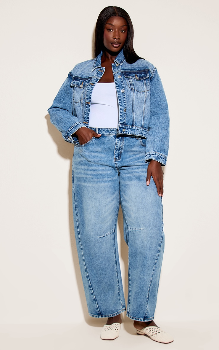 Plus Vintage Slim Fit Denim Jacket image 3