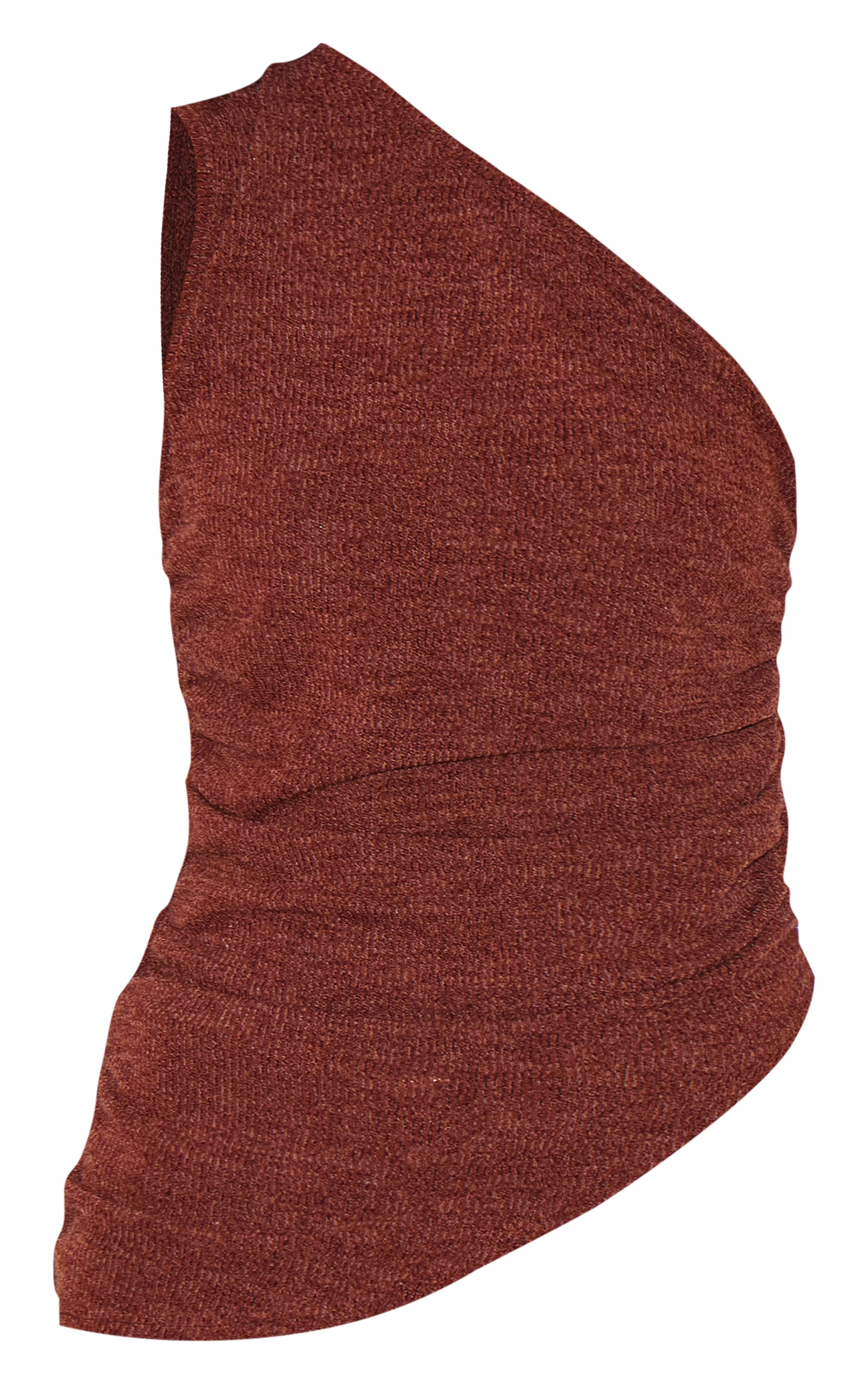 Chocolate Textured One Shoulder Asymmetric Long Top image 5