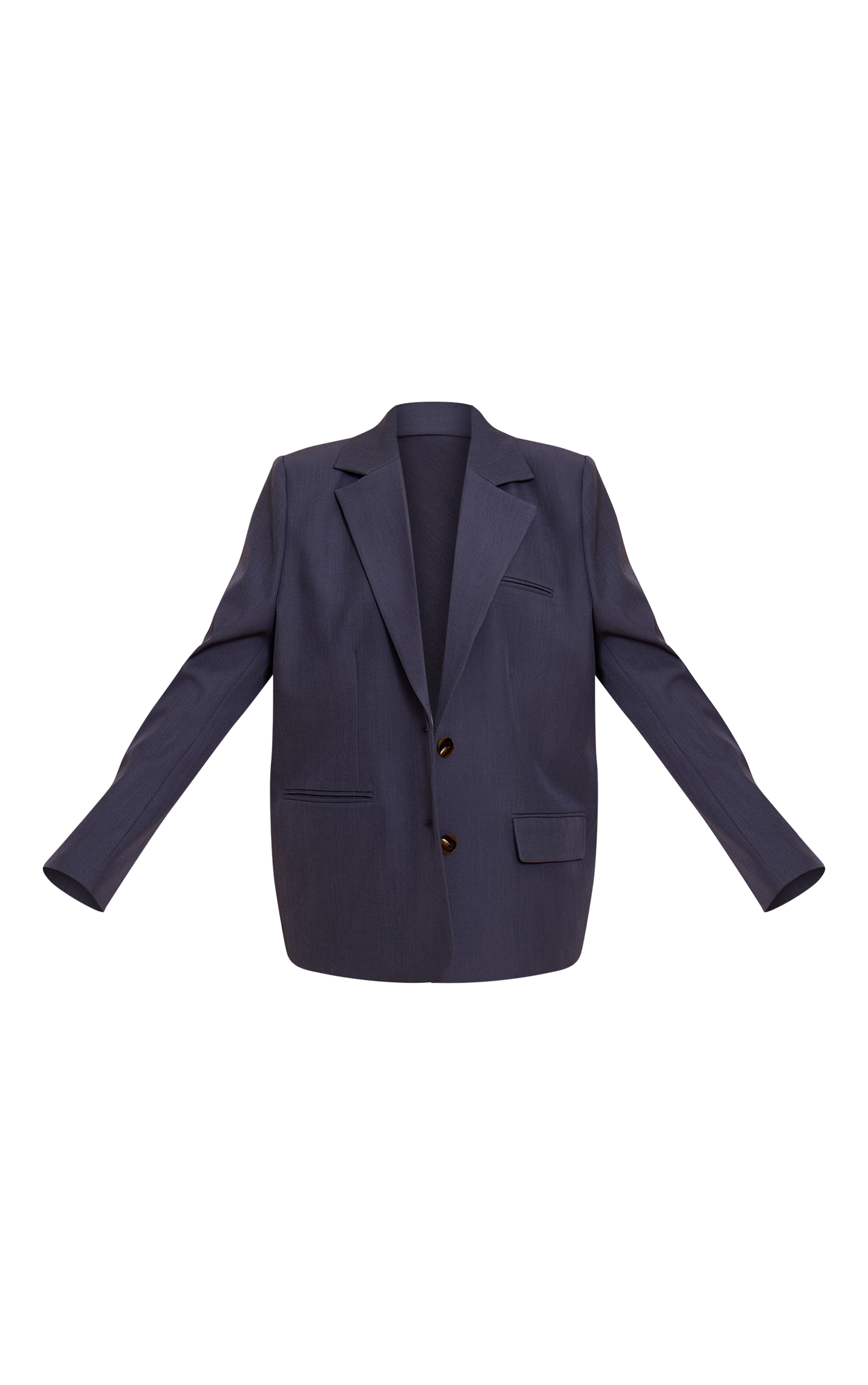 Steel Grey Super Boxy Sleeve Seam Detail Blazer image 5