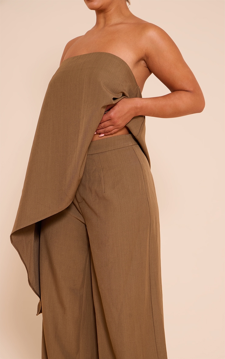 Shape Pantalon de tailleur large café au lait à taille haute image 4