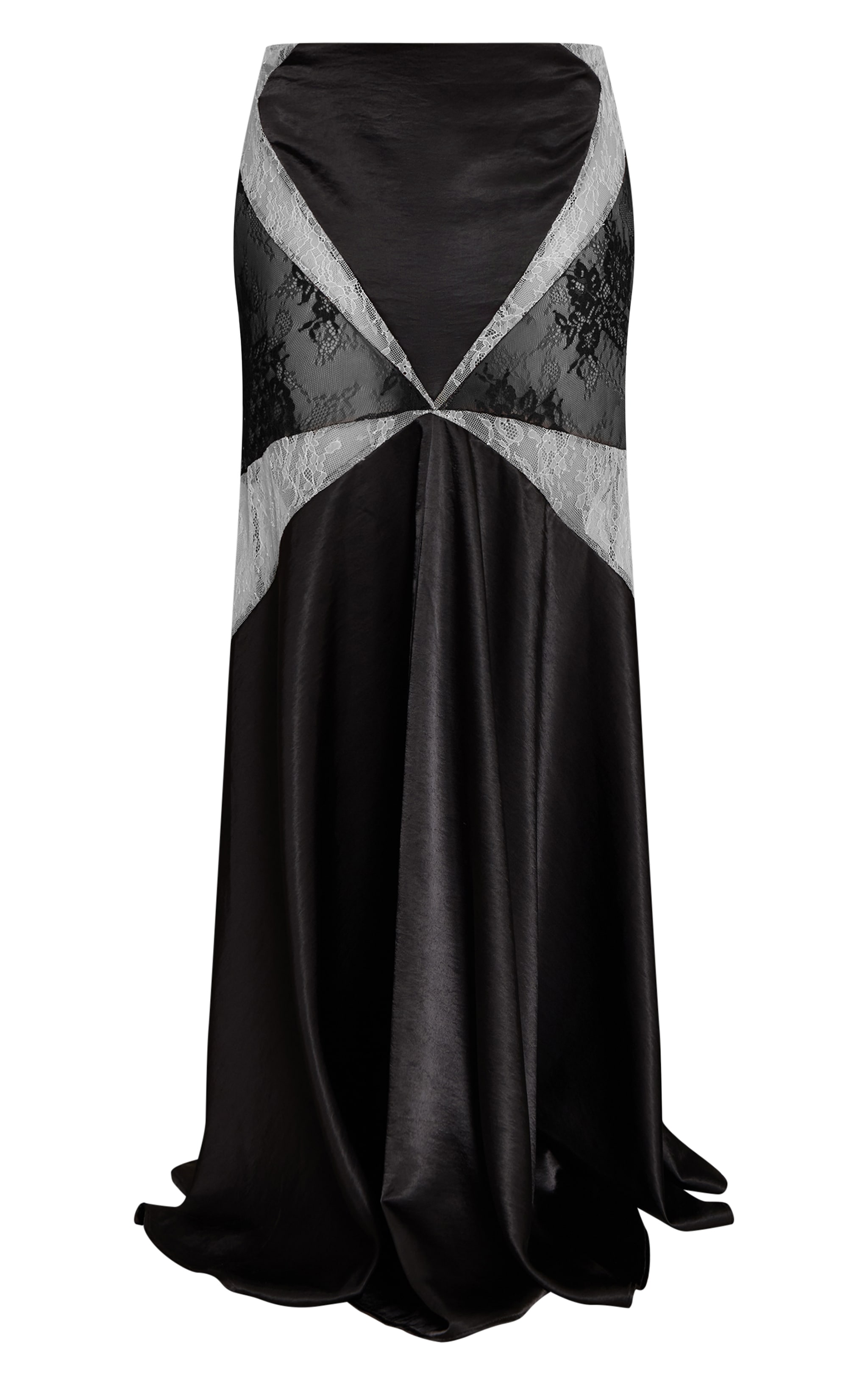 Monochrome Lace Panelled Maxi Skirt image 5