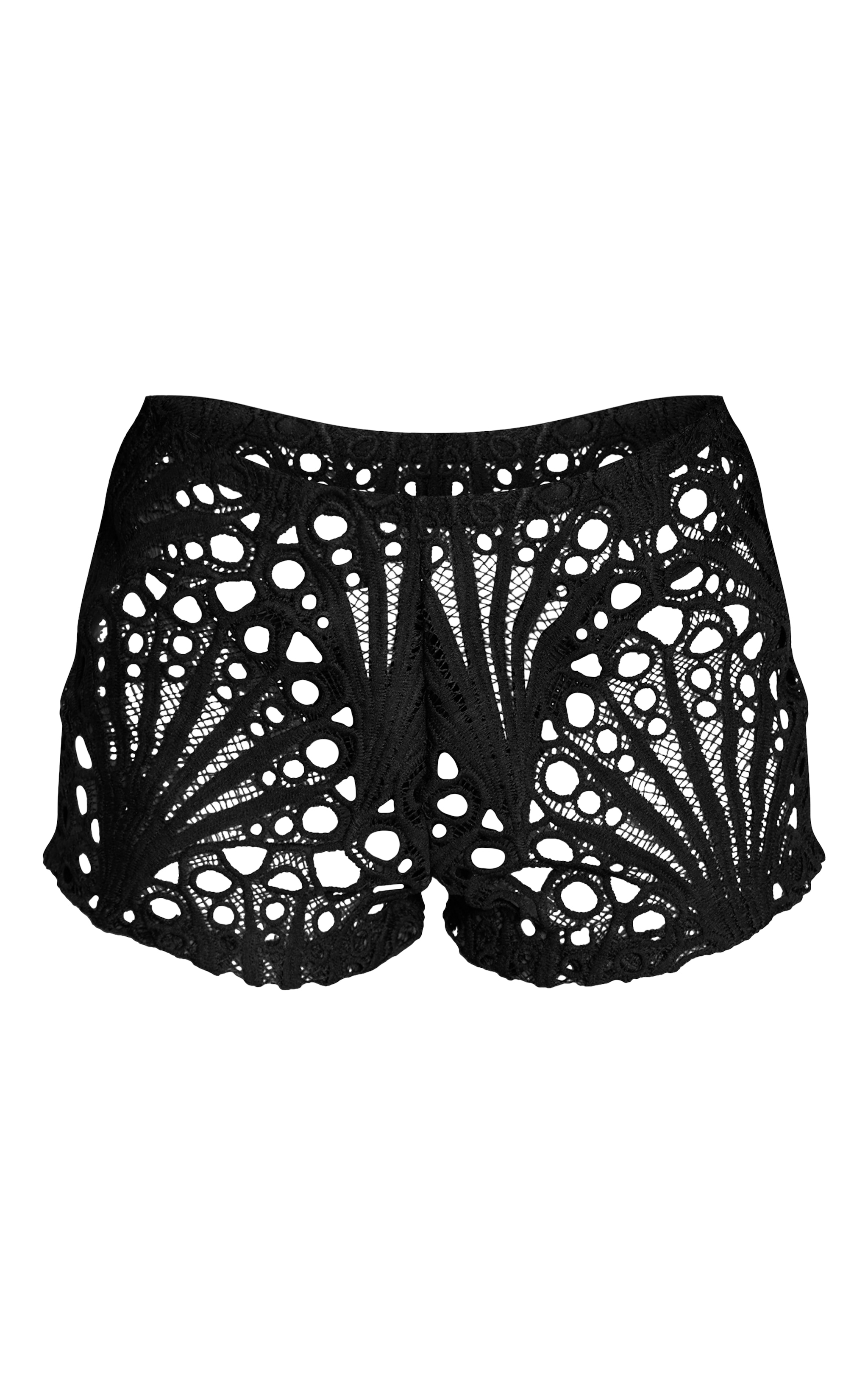 Mini short en dentelle noire fleurie image 6