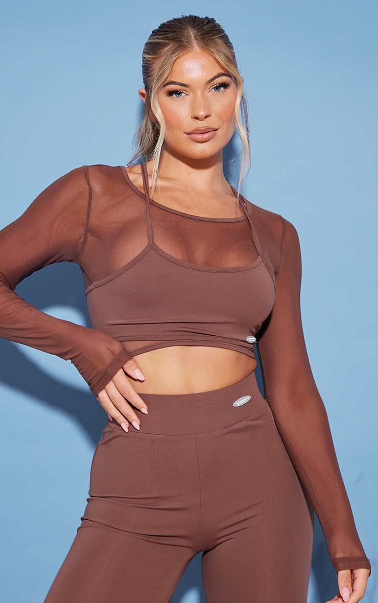 Grey Sports Crop Top main image 1
