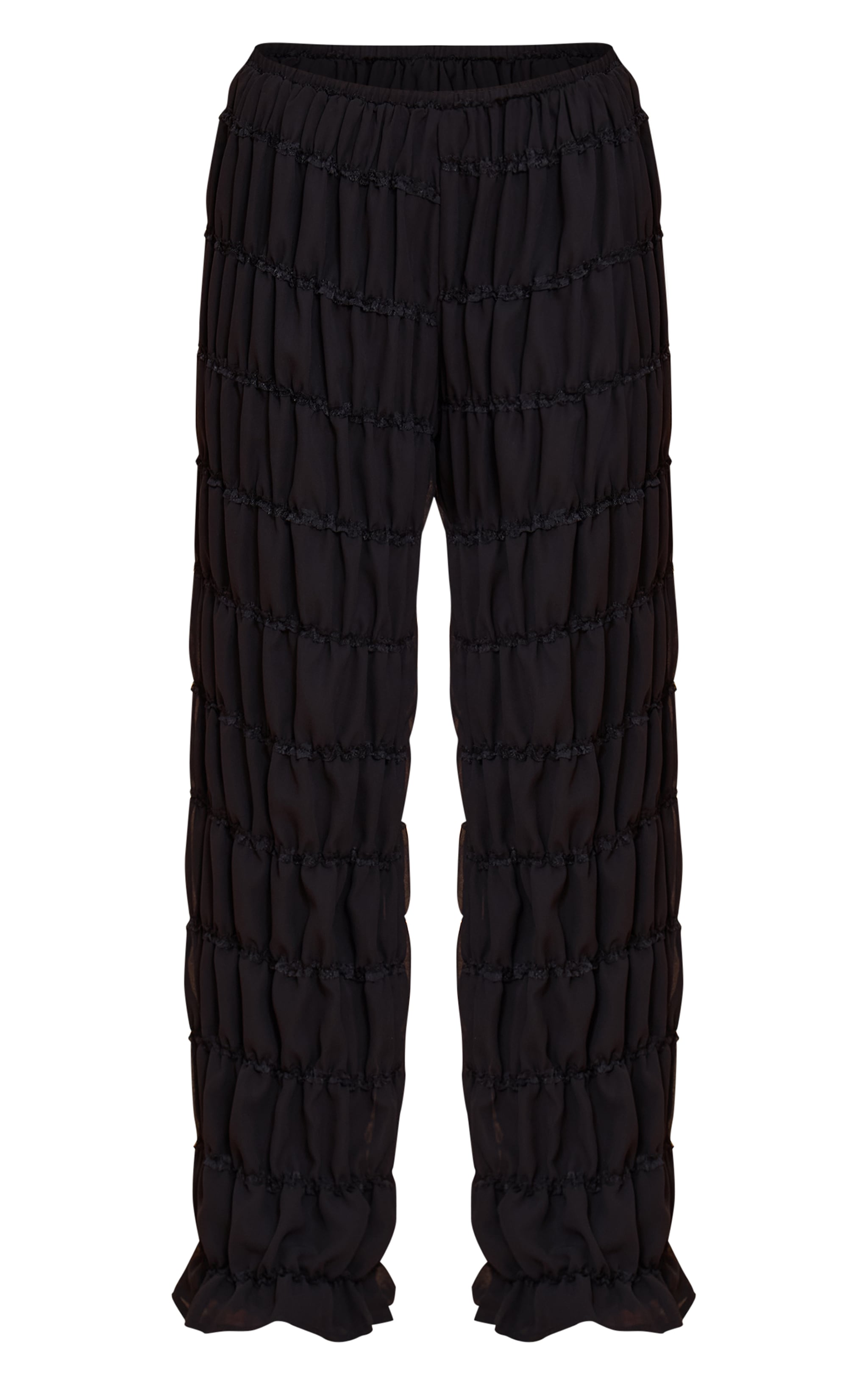 Petite Black Chiffon Wide Leg Pant image 5