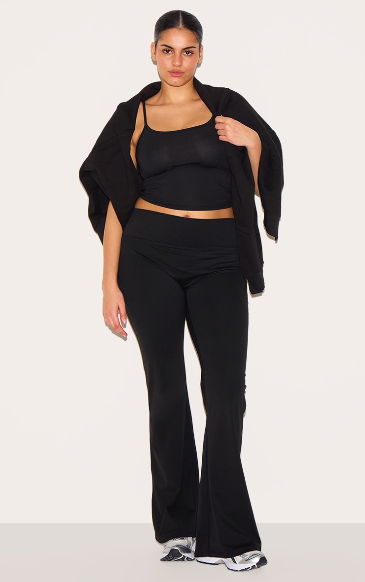 Plus Pantalon de yoga évasé noir Sculpt à taille haute image 1