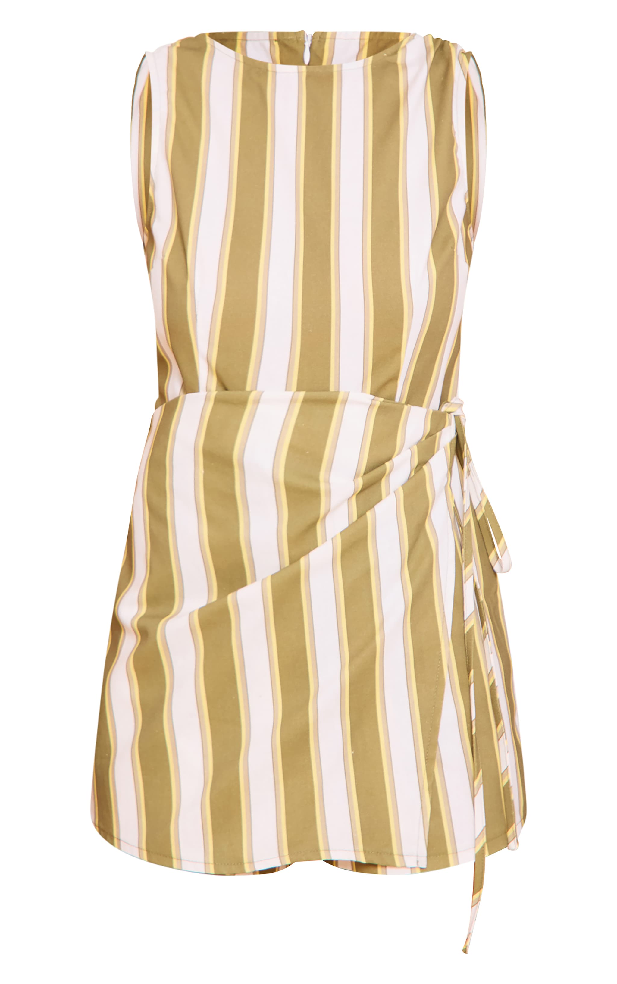 Sage Stripe Wrap Front Romper image 5