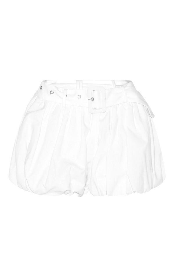White Puffball Mini Skirt main image 0