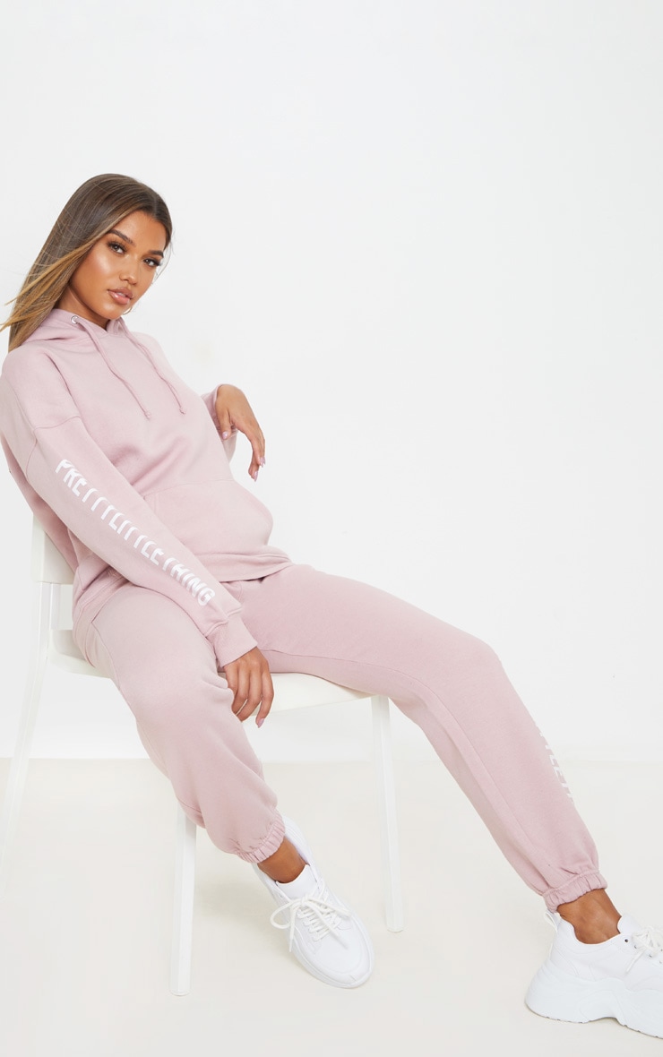 PRETTYLITTLETHING Pale Pink Slogan Hoodie image 4