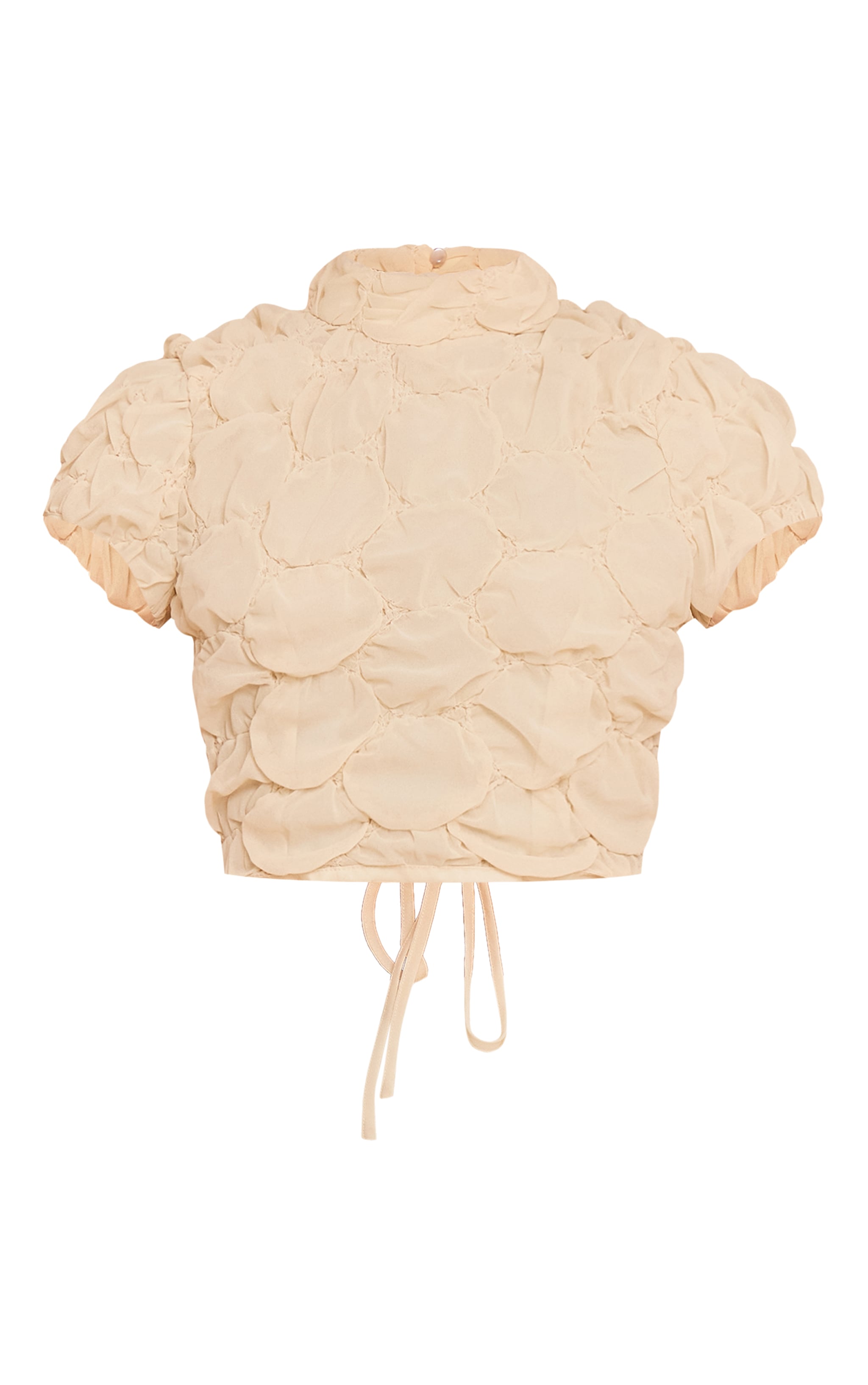 Petite Almond Textured Open Back Top image 5