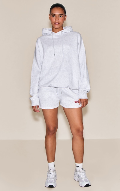 Ice Grey PLT Studio Archive Puff Print Drawstring Sweat Shorts
